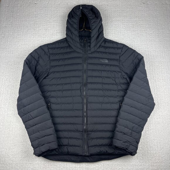 The North Face Stretch Down Jacket 700 Fill Men's L Puffer Black Packable Read* - Picture 1 of 16